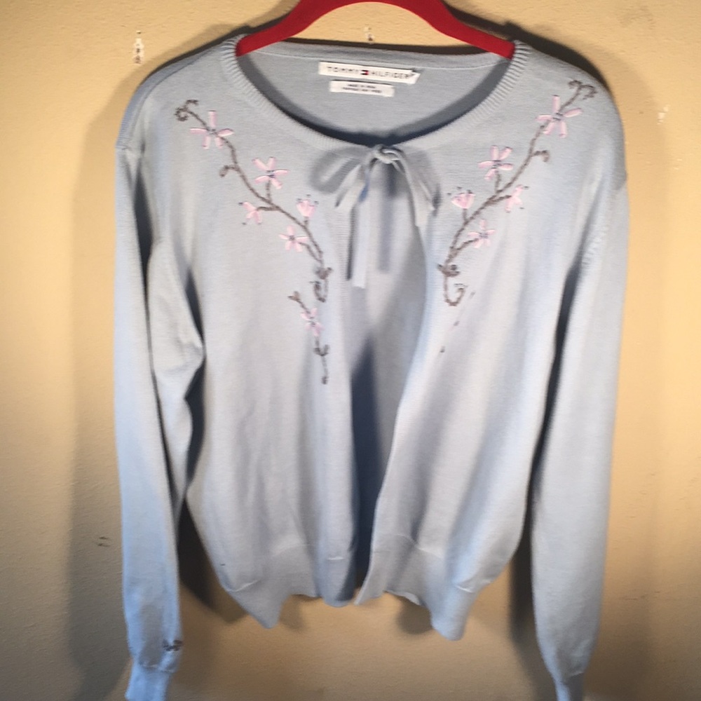 Tommy Hilfiger baby blue cardigan size xl